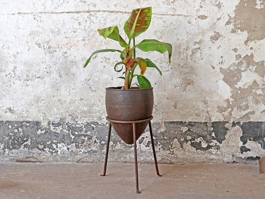 Vintage Metal Planter - Small