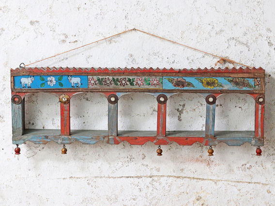 Ornate Wall Rack Blue