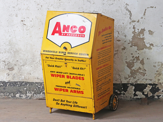 Vintage Industrial Trolley Cabinet by Anco Yellow