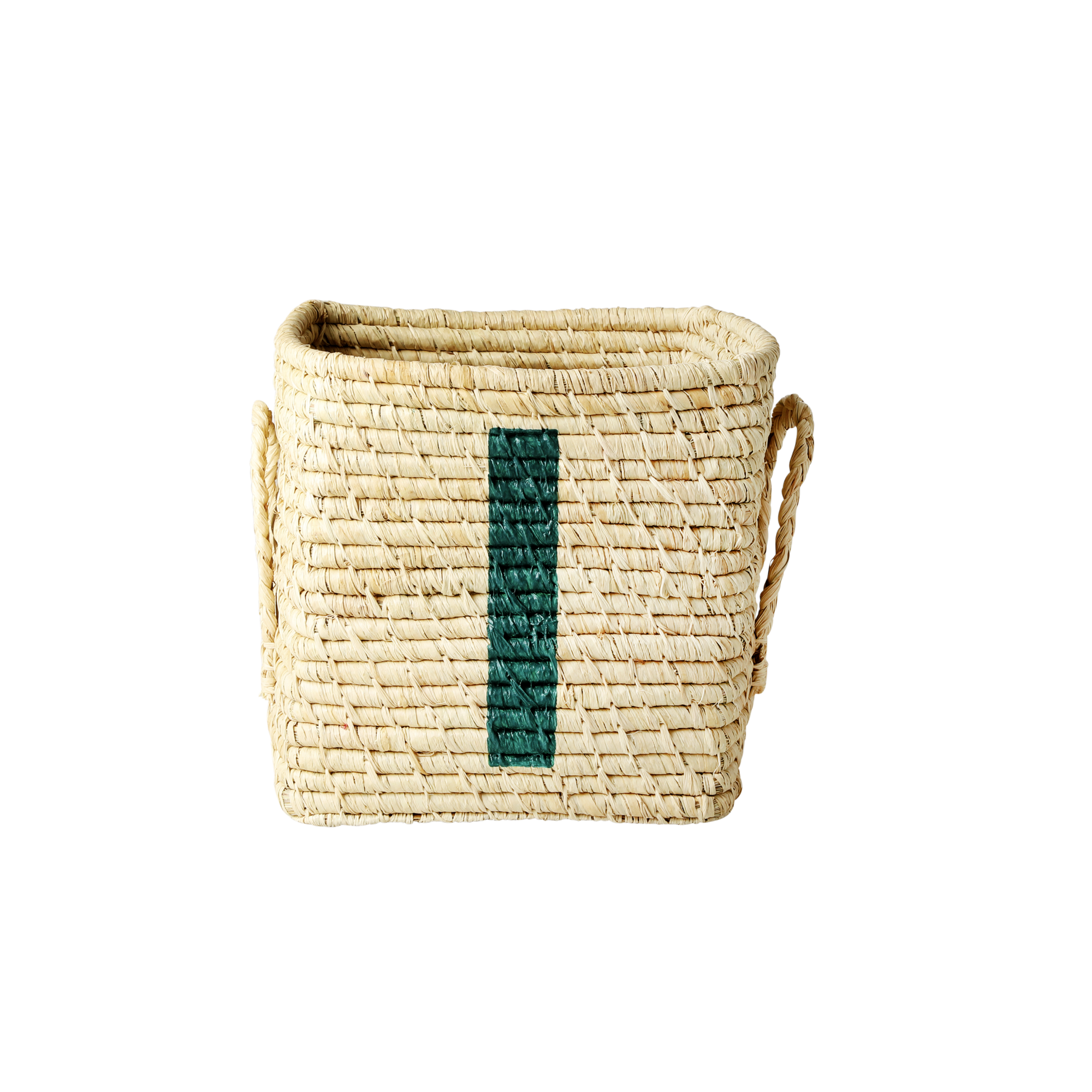 Rice - Raffia Square Basket w. Painted Letter - I
