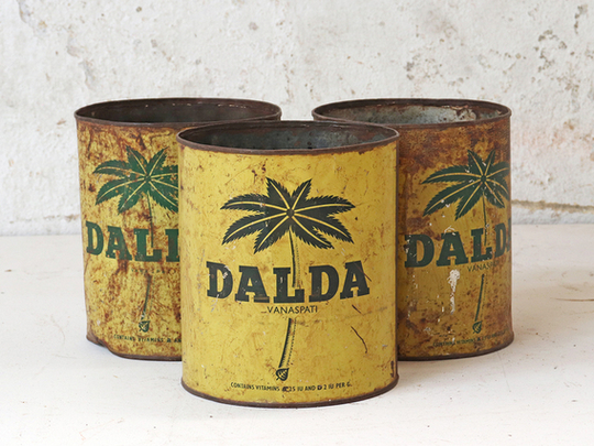 Vintage Yellow Tin Yellow