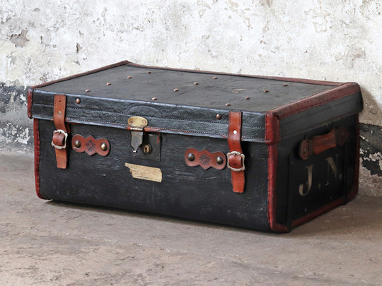 Old Black Travel Trunk Black