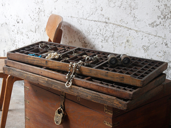 Vintage Printers Tray Letterpress Drawer Mixed Compartments