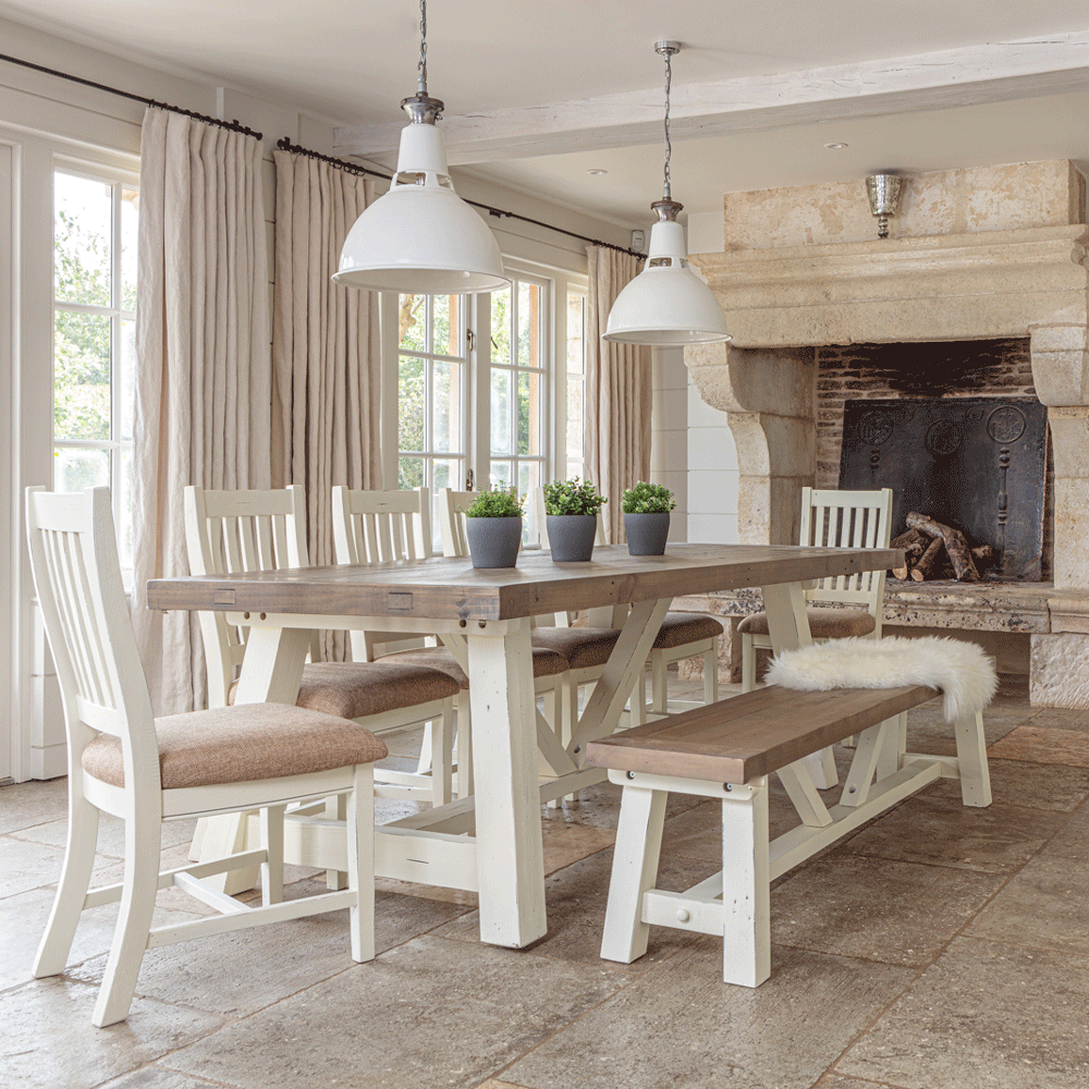 Modern Farmhouse Extending Dining Table Set (2m)