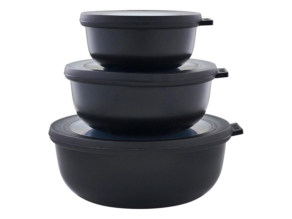 Mepal - Cirqula Low Bowl Set Of 3 - Black (233089)