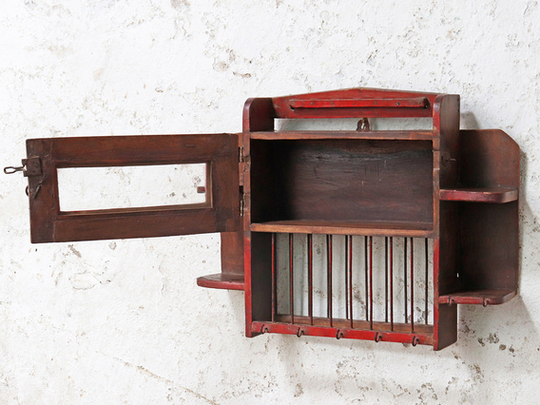 Rustic Red Wall Cabinet Red