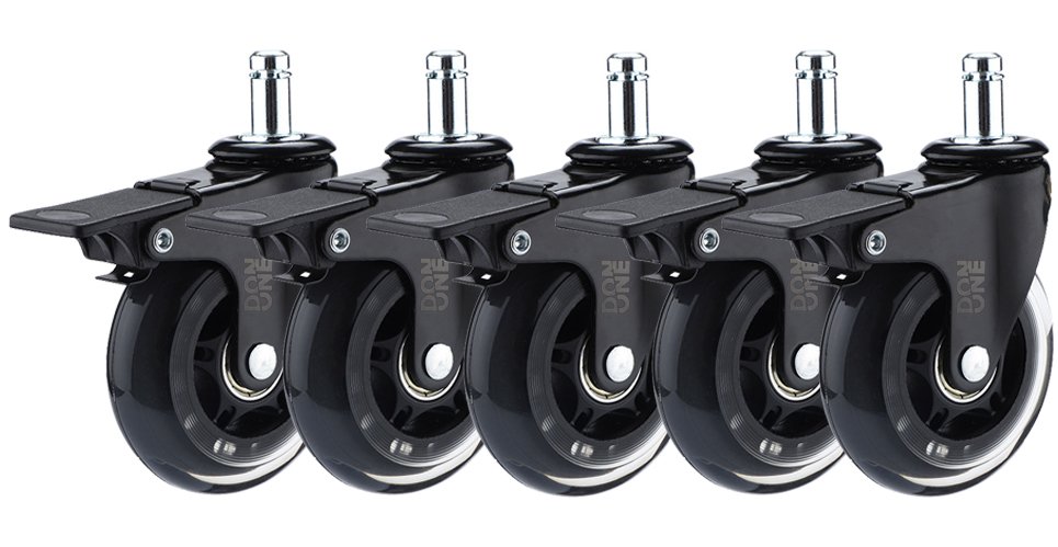 DON ONE - GCW750 Gaming Chair Wheelset 3" - Black with lock