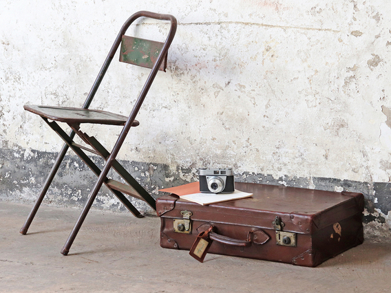 Vintage Leather Suitcase Brown