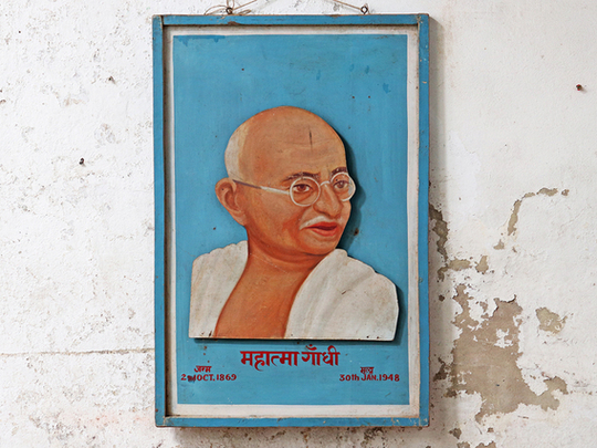 Old Gandhi Wall Art Blue