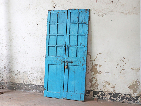 Antique Blue Double Doors Blue
