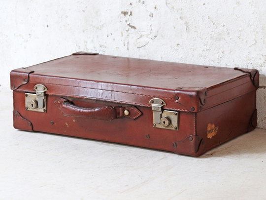 Vintage Brown Suitcase Brown