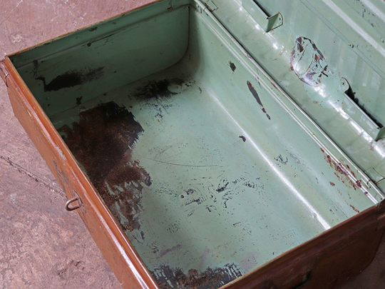 Brown Metal Travel Trunk Brown