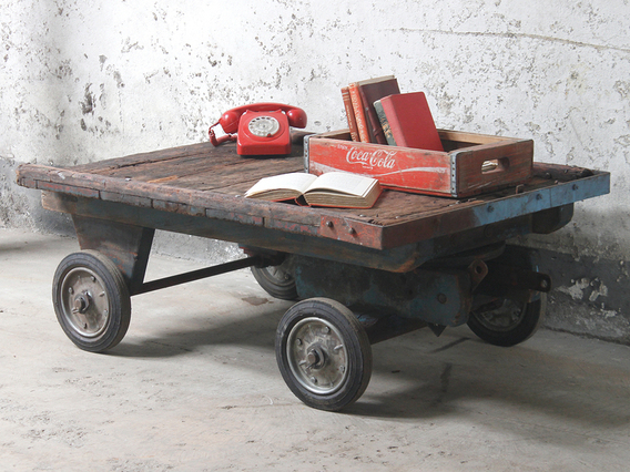 Industrial Trolley Coffee Table Large