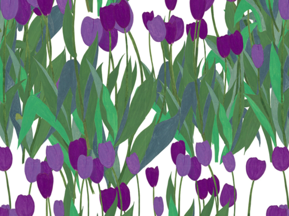 In Bloom Wallpaper Sample: Thistle Purple-IB1902TPS