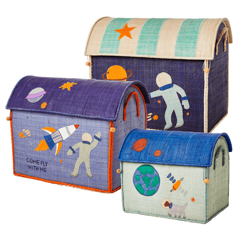 Rice - Large Set of 3 Toy Baskets - Space Theme