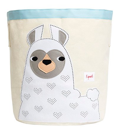 3 Sprouts - Storage Bin - White Llama