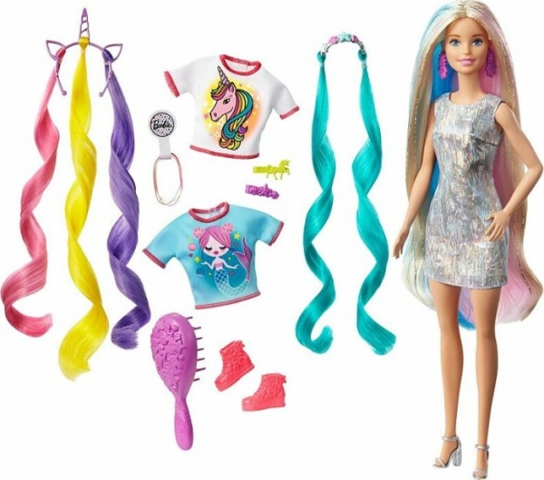 Barbie - Fantasy Hair Doll with Mermaid & Unicorn Looks (GHN04)