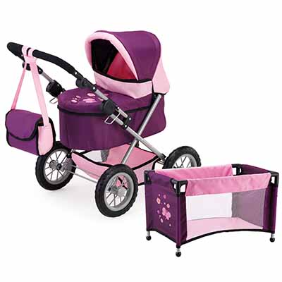 Bayer - Dolls Pram Set - Trendy - Plum (13057AB)