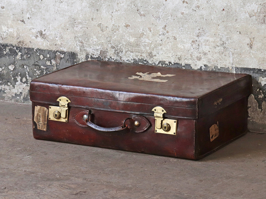 Antique Brown Suitcase Brown