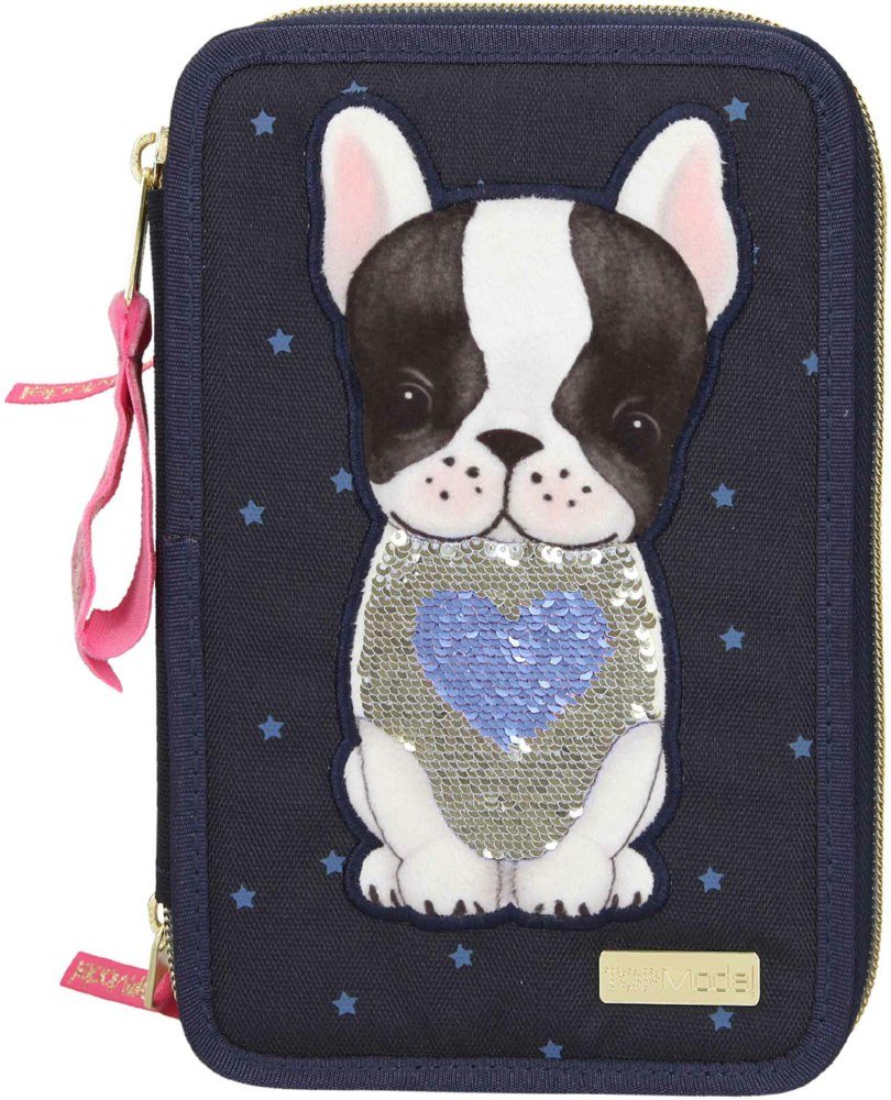 Top Model - Trippel Pencil Case w/Dog - Blue (0410679)