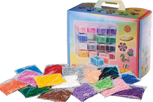 HAMA - Large Storage box w/ Midi beads & 16 compartments (6761)