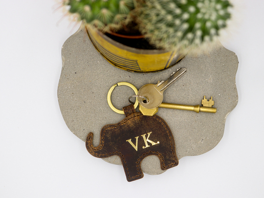 Elephant Keyring Brown