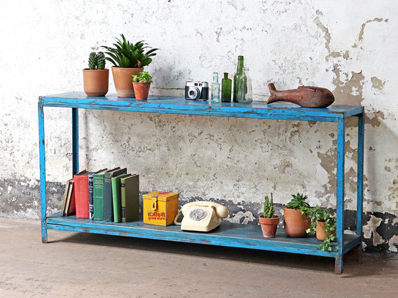 Blue Vintage Console Table Blue