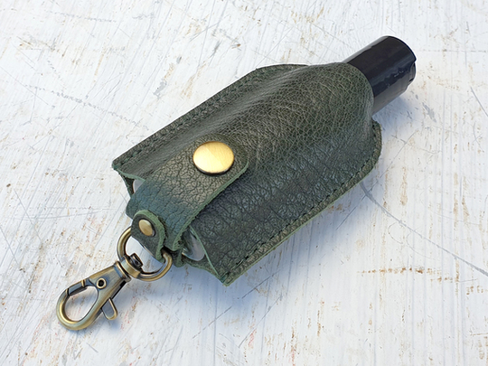 Hand Sanitiser Green Leather Bottle Holder Green