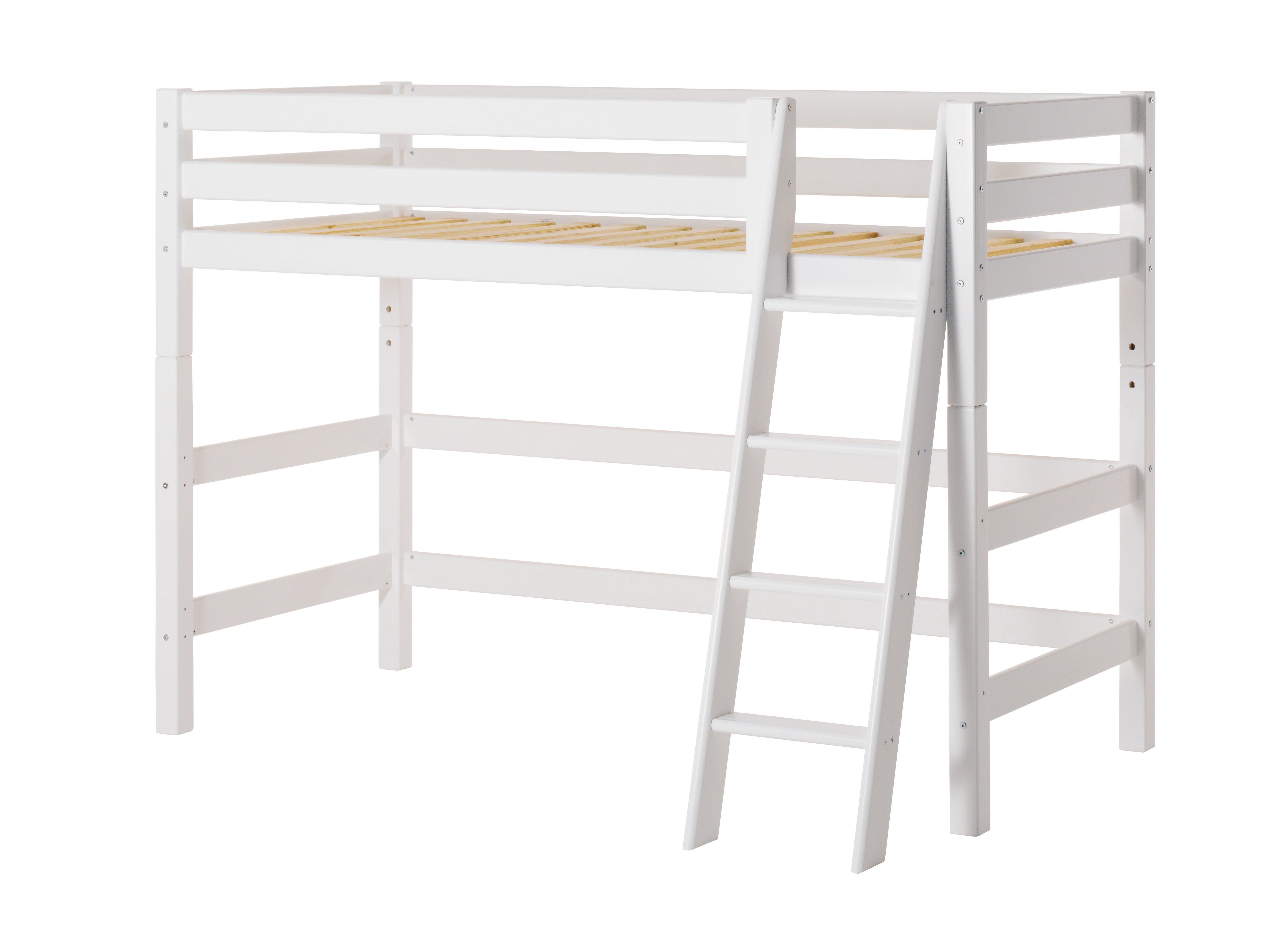 Hoppekids - PREMIUM Mid-high Bed 90x200 with Slant Ladder