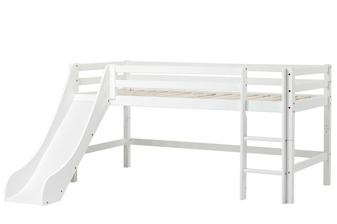 Hoppekids - BASIC Half-high bed with slide 90x200 cm - White