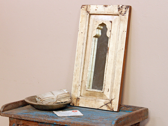 White Framed Mirror Medium