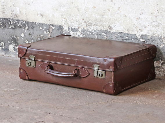 Brown Leather Suitcase Medium