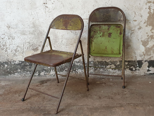 Vintage Folding Chairs - Light Green