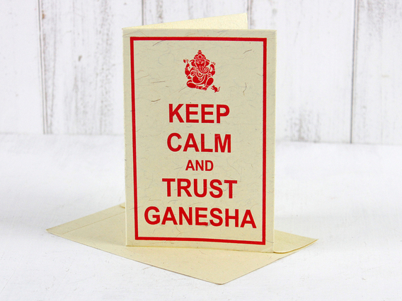 Keep Calm and Trust Ganesha Greeting Card Medium