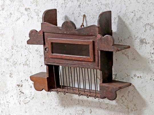 Ornate Cabinet With Rack Brown