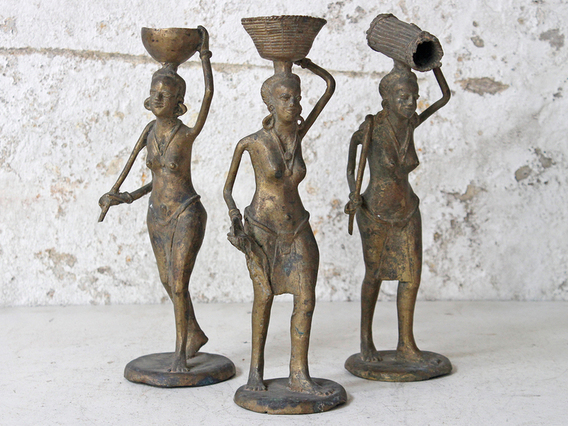 Bronze West African Woman Statue Large