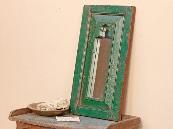 Green Ornate Mirror Medium