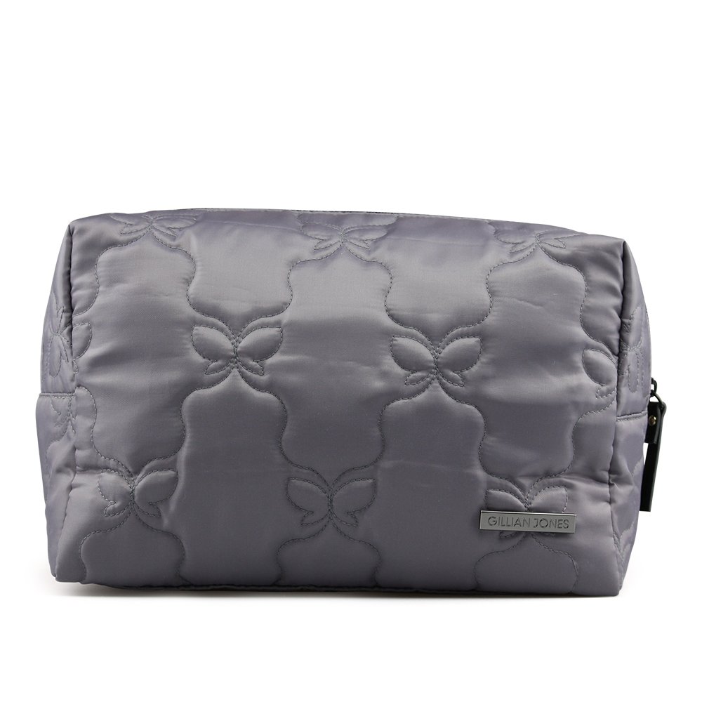 Gillian Jones - Makeup Purse - Grey Butterfly Quilt
