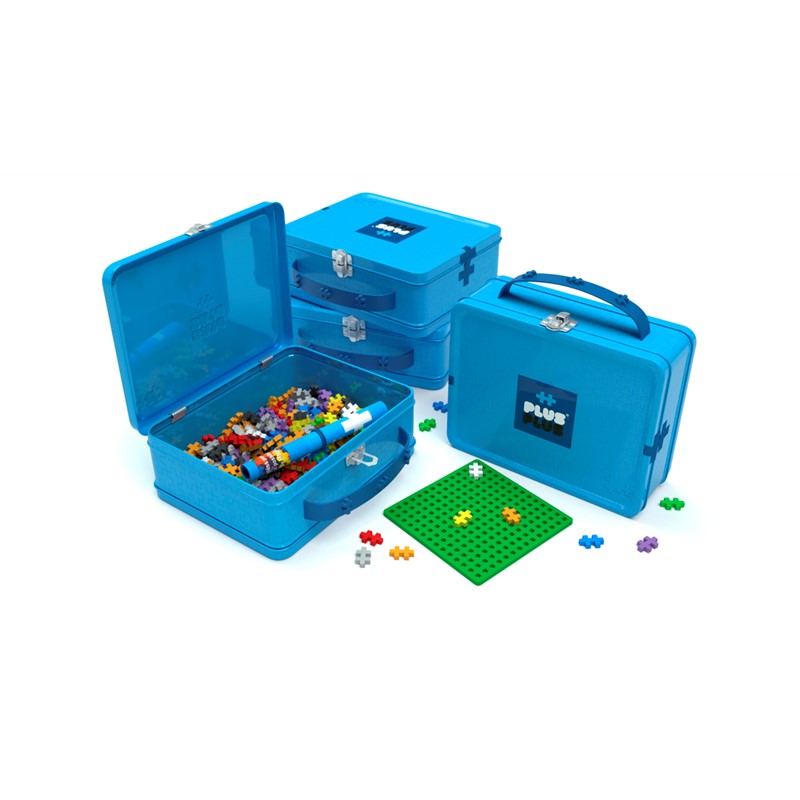 Plus Plus - Suitcase Metal blue, 600 pc