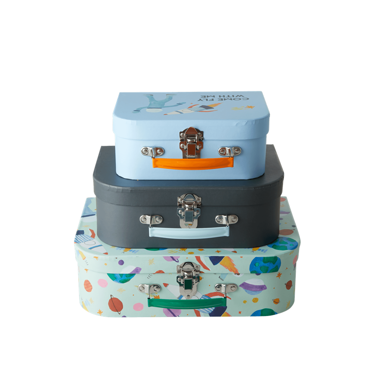 Rice - Cardboard Suitcase Set of 3 - Space Print