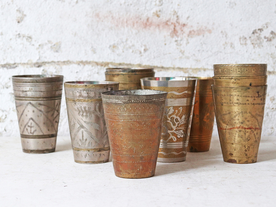Vintage Brass Lassi Cup - Small