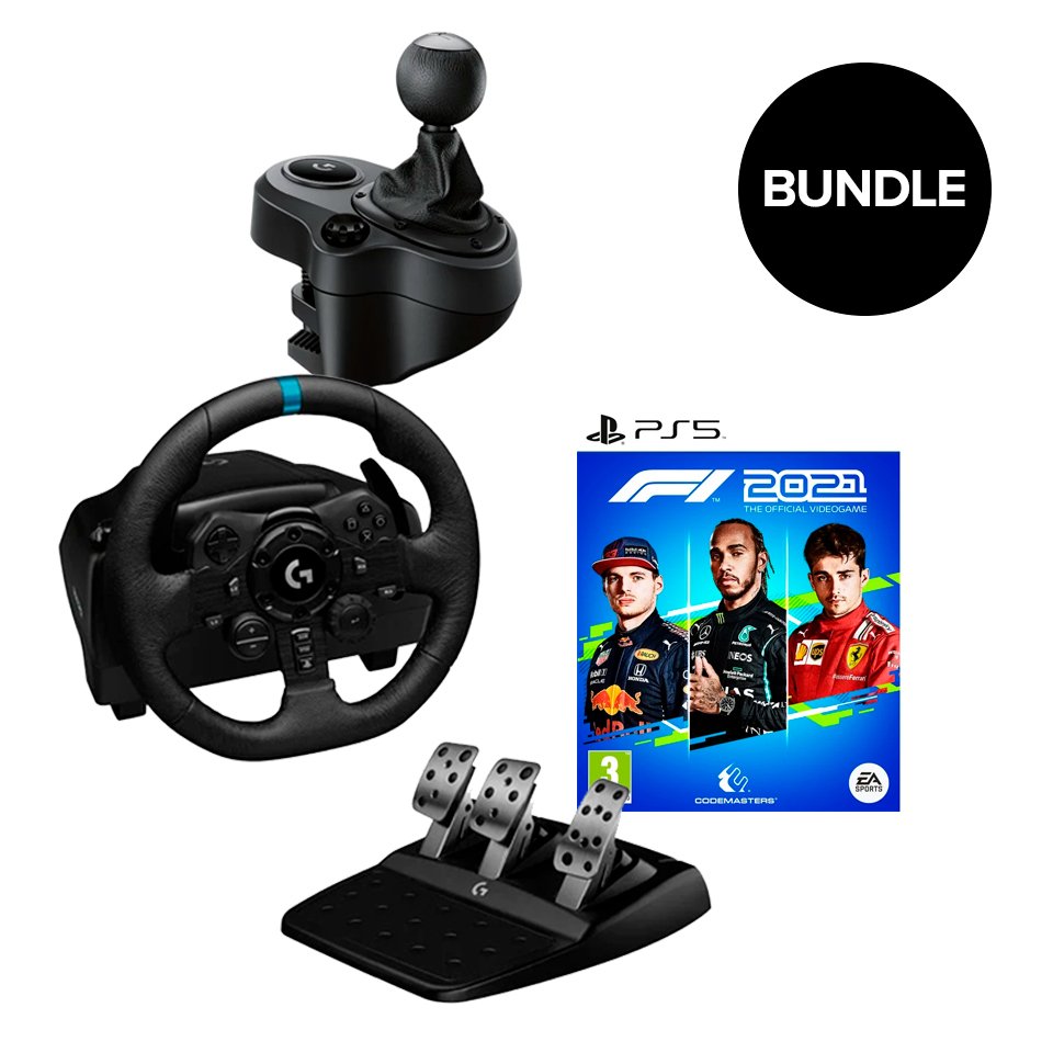 Logitech - G923 Racing Wheel and Pedals + Gearshifter + F1 2021 (ps5) - Bundle