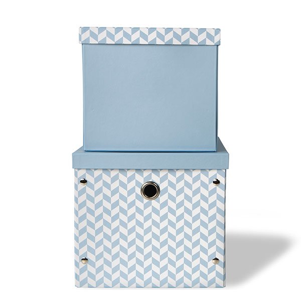 Vinter & Bloom - Storage Boxes Herringbone - Blue