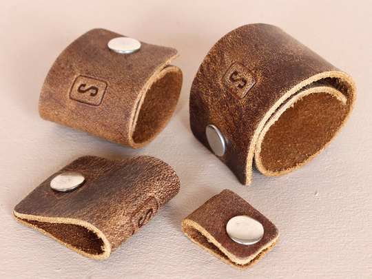 Leather Cord Organisers (4) Brown