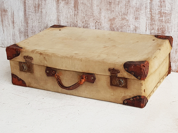 Military Canvas Suitcase Cream