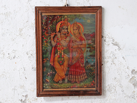 Vintage Shri Krishna & Radha Print
