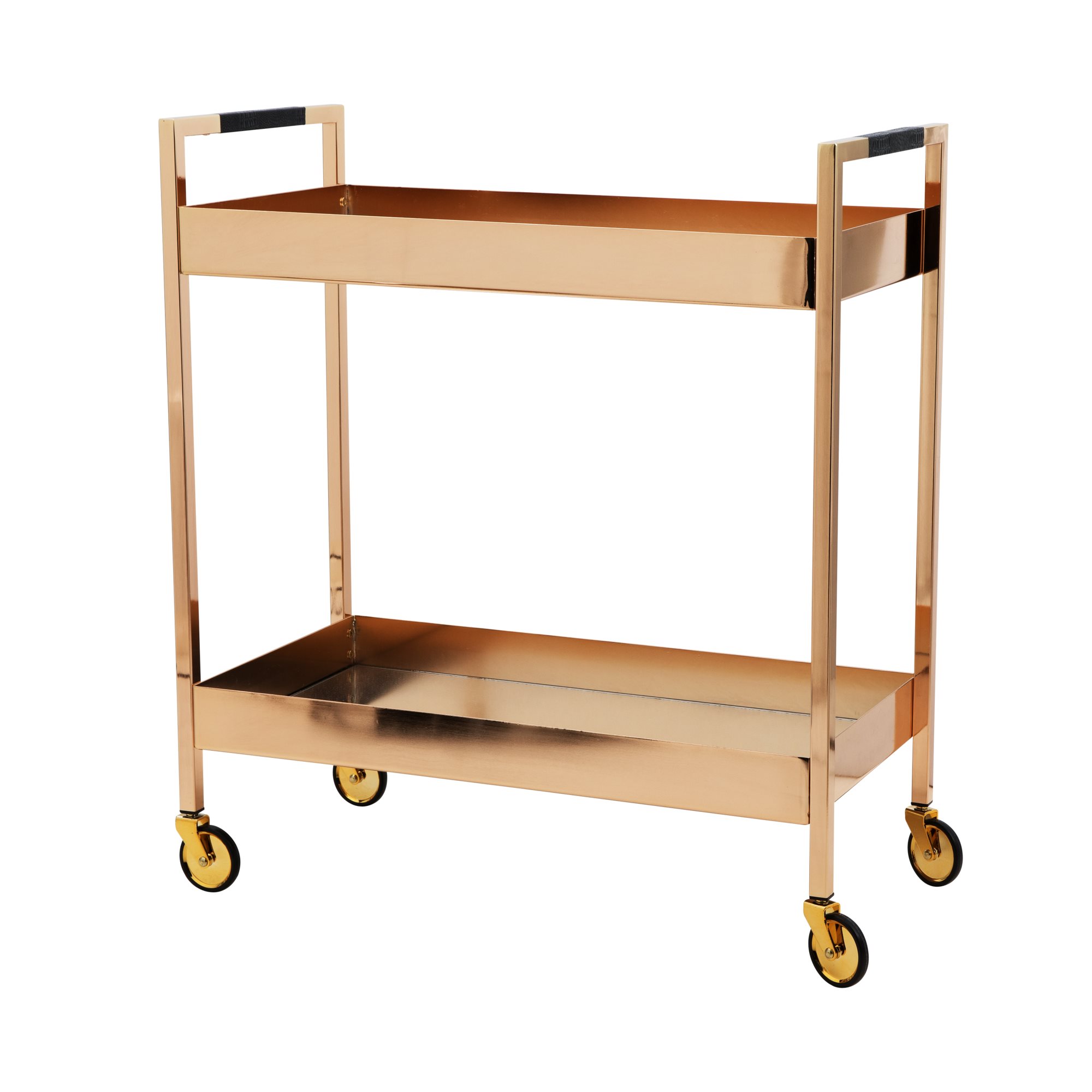 Rice - Side Table w. Mirror Shelves - Rosegold