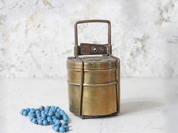 Small Brass Tiffin Box Set Small