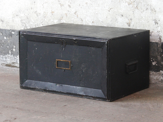 Metal Deed Box Brown Medium