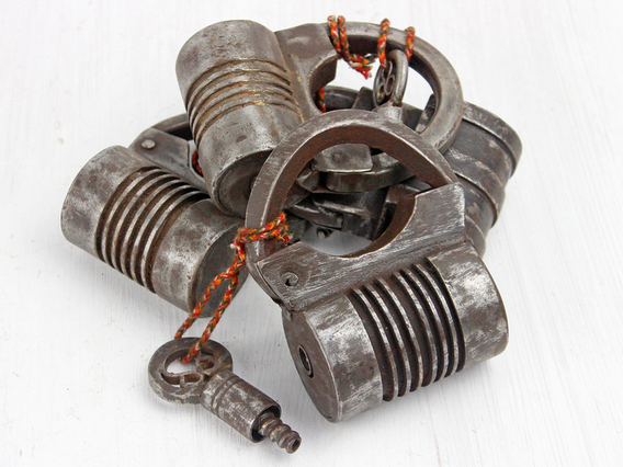 Large Antique Screw Padlock Large